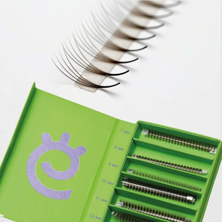 Easy Ko Pre Made Lash Fans DARK BROWN C L M 7-13