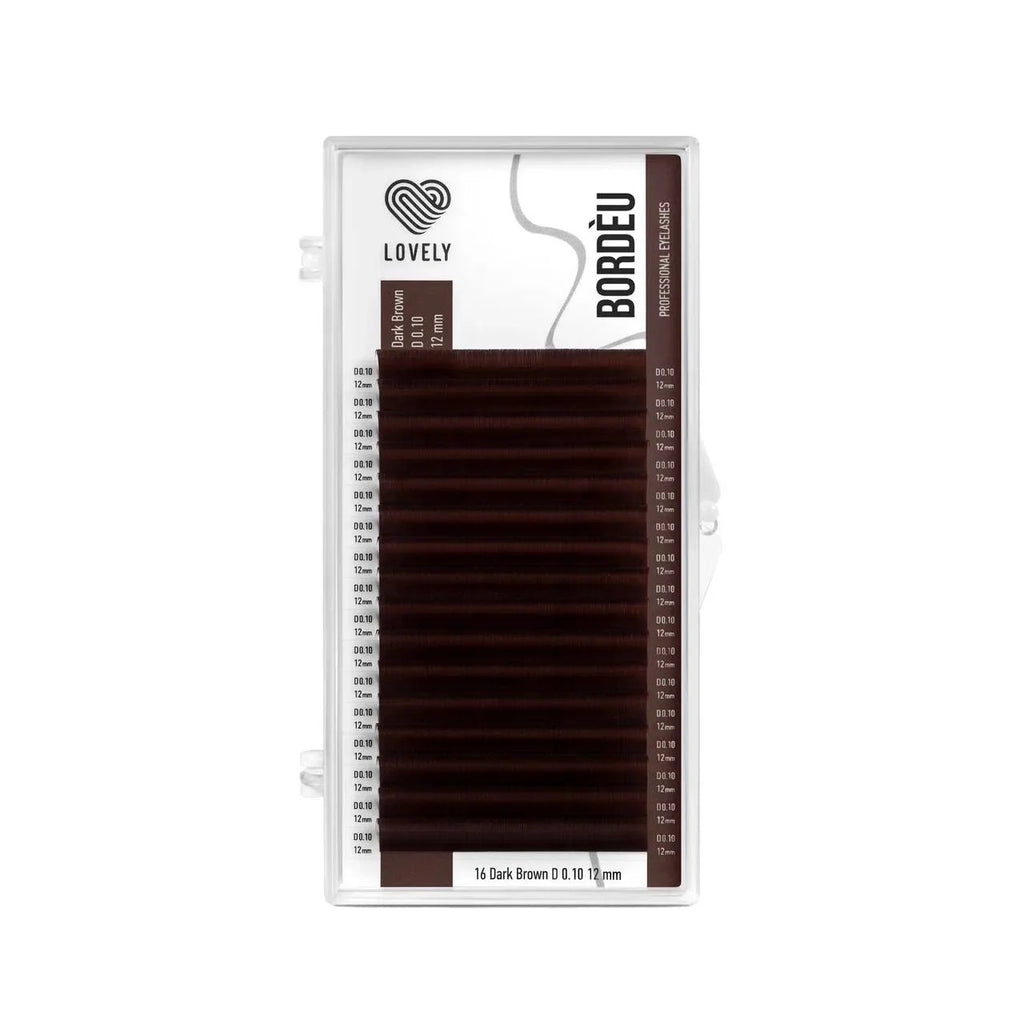 LOVELY Bordèu Dark Brown Lashes MIX 16 Rows Individual Lashes